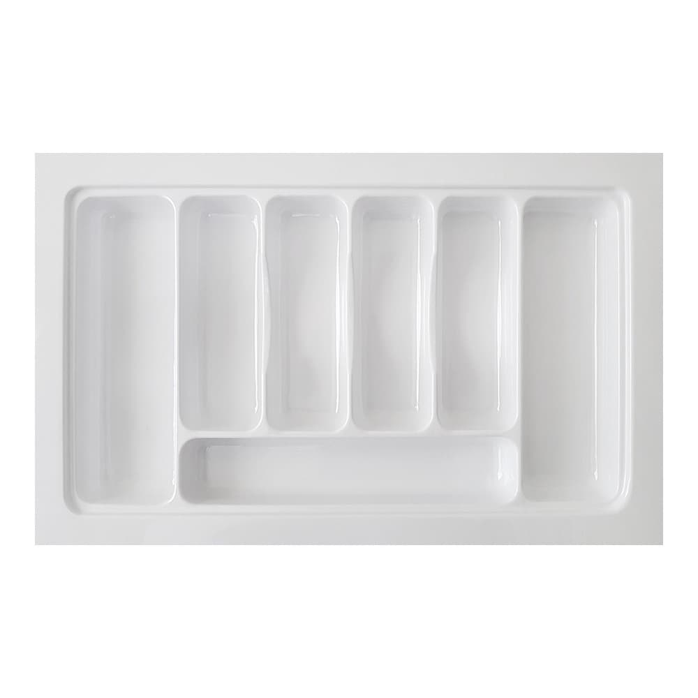 Porta Talheres Organizador de Gaveta Cozinha 7 Divisórias Branco OG-144