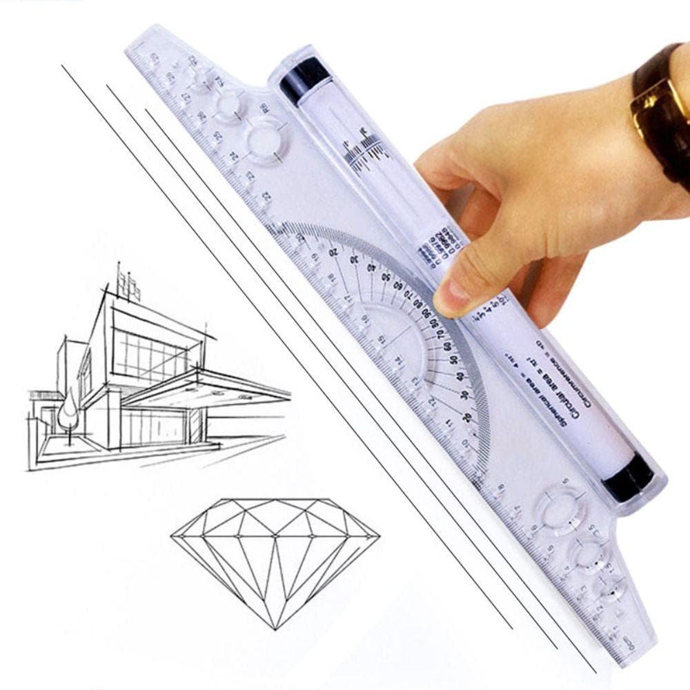 Régua De Rolo Paralelo PEONYQ , Desenho Matemático Transparente De 15/30 Cm Equilíbrio De Ângulo De Plástico Para Estuda