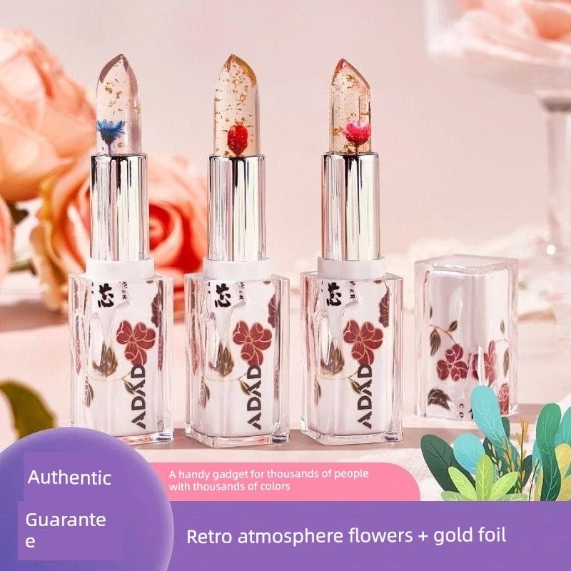 Crianças planta pura batom não tóxico feminino bebês crianças dedicado cristal mudança de cor pétala lábio