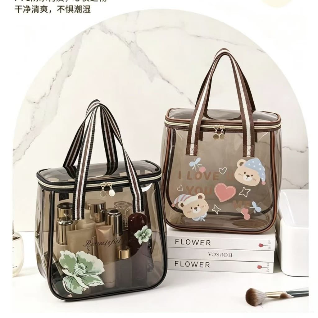 Bolsa Cosméticos PVC Transparente Impermeable Viaje Gran Capacidad