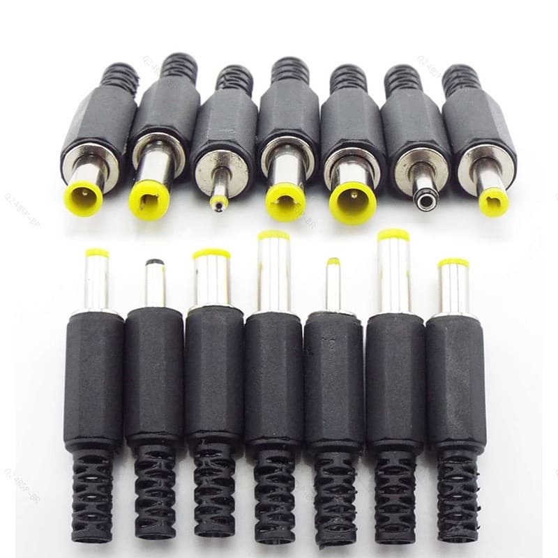 3.5x1.35 4.0x1.7 4.8x1.7mm DC Macho Jack Adaptador De Tomada De Alimentação 5.5x2.1mm 2.5mm Soquete Conector De Áudio BR