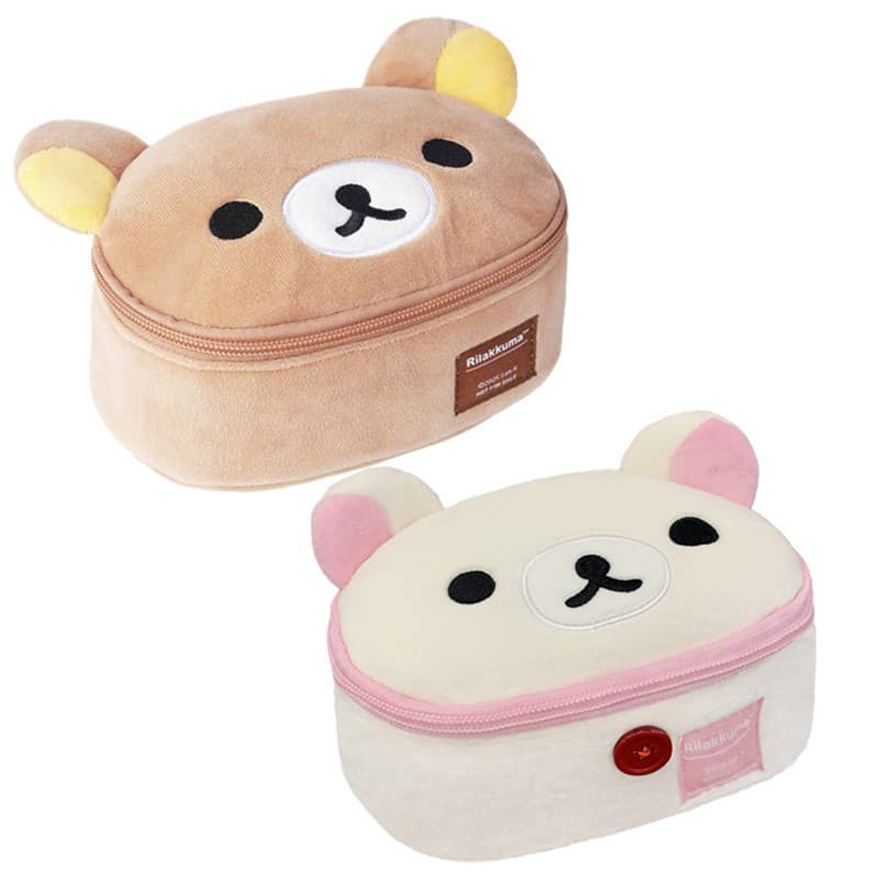 Rilakkuma Korilakkuma Saco De Maquiagem De Pelúcia Caixa Organizador De Armazenamento Anime Urso Bonito Viagem Cosmético