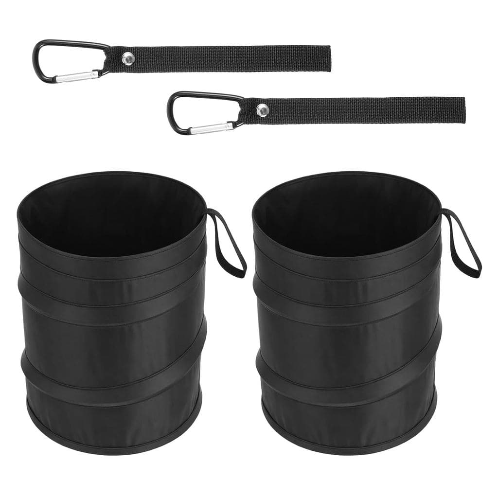 Conjunto de 2 Lixeiras Pequenas Dobráveis, Lixeira Suspensa para Veículos, Lixeira de Nylon Dobrável para Carros, SUVs,