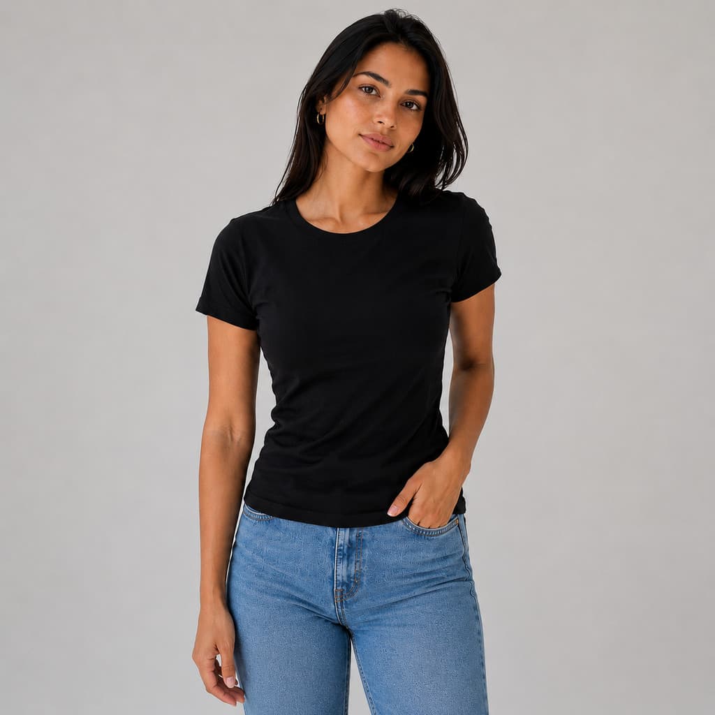 Camiseta Feminina Baby Look Lisa 100% Algodão Indice Malhas