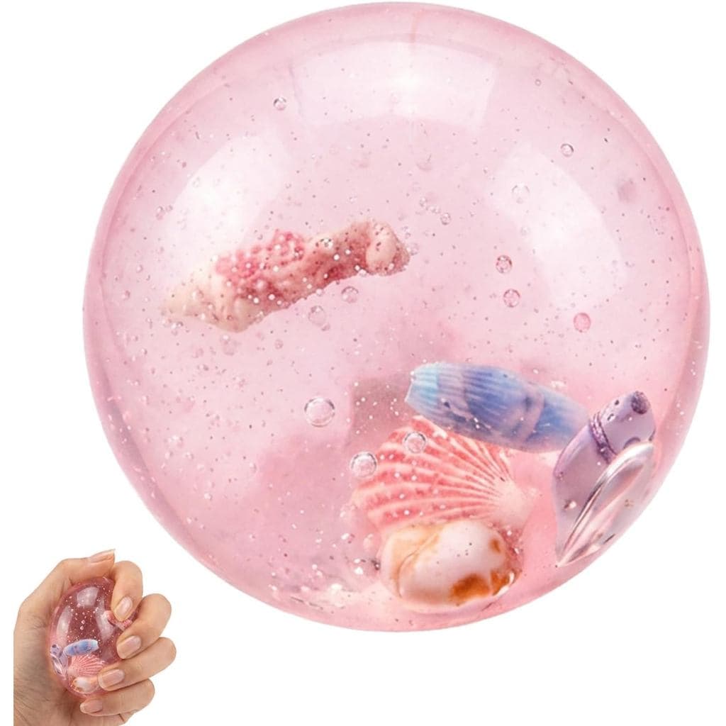Ocean Squishy, Brinquedo Sensorial com Tema de Oceanos Rosa, Auxílio para Relaxamento, Alívio e Foco para Todos, 5.5x5.5