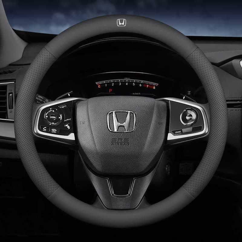 Capa decorativa de couro para volante, proteção de volante, acessório automotivo para Honda Civic, HRV, BRV, CRV, Odysse