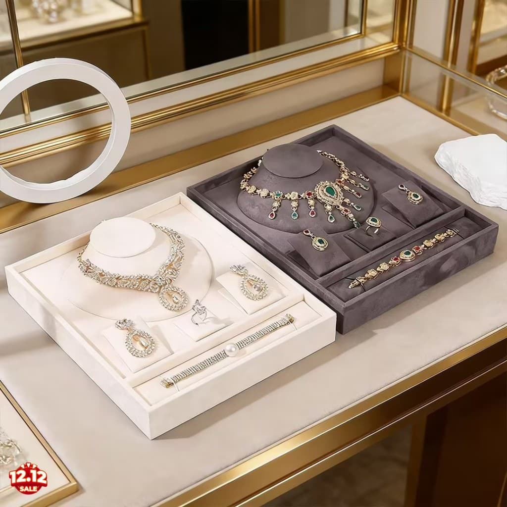 Placa De Exibição De Luxo-Suporte De Brincos De Anel De Pulseira De Colar Multifuncional Para Loja