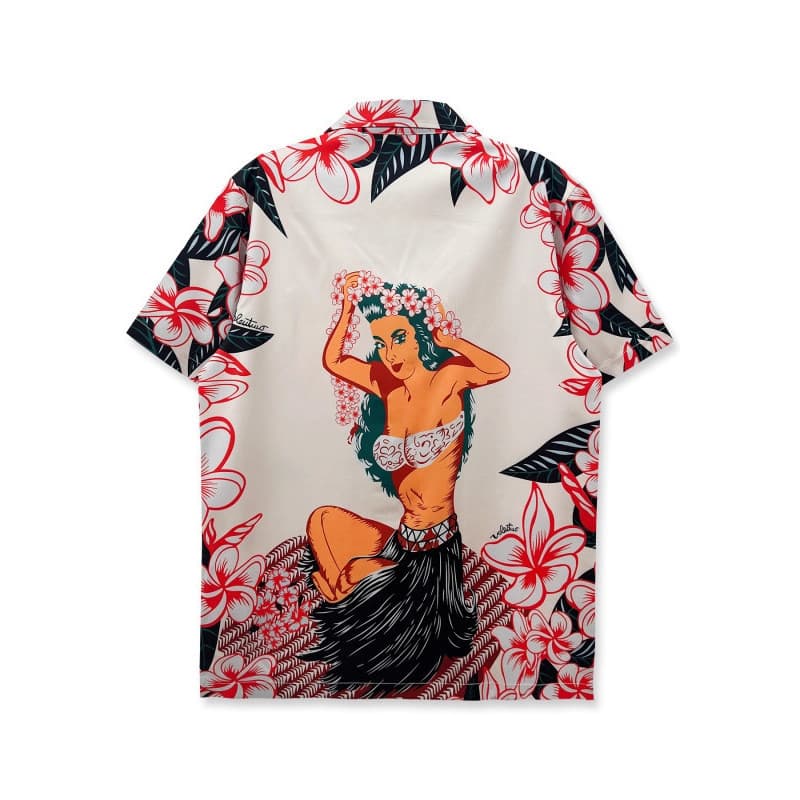 [Novo produto] Camisa Waiian Cubana Manga Curta Solta Retro Solta Praia Casual Flor Camisa Homens Mulheres [Venda Quente