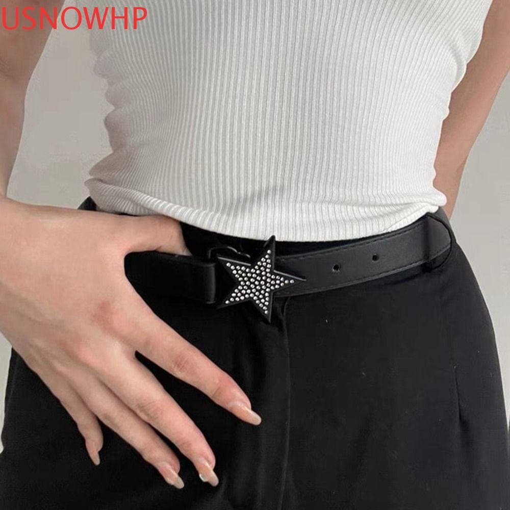 USNOWHP Espartilho Cinto Largura Jeans Vestido Acessórios Decorativos Personalidade Temperamento Retro Estrela Fivela