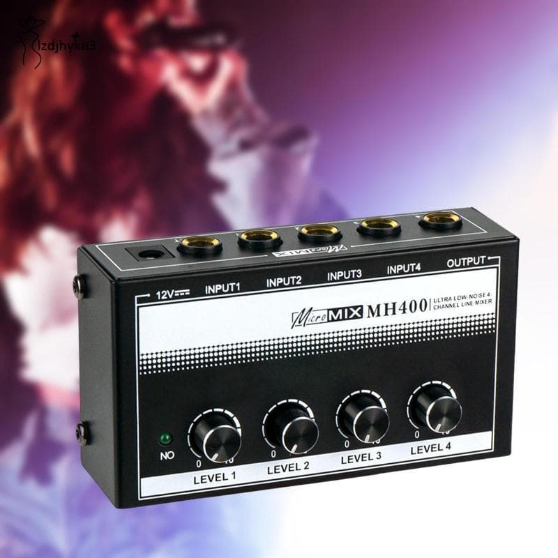 [lzdjhyke3] Controle De Volume Do Mixer De Som Linha De 4 Canais Mini De Áudio De Baixo Ruído Para Microfone E Guitarra