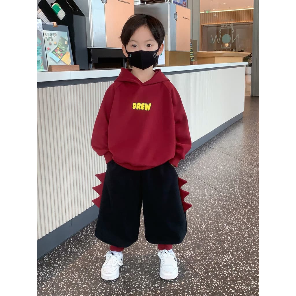 Meninos primavera outono terno 2026 novo estilo rufião bonito frito rua menino roupas crianças moletom bebê terno de dua