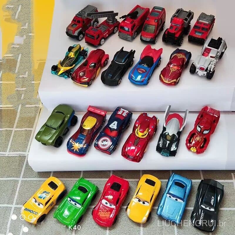 Carro de Brinquedo Infantil Marvel em Liga 1:64, Avengers, Homem de Ferro, Thor, Homem-Aranha, Batmobile, Modelo de Carr