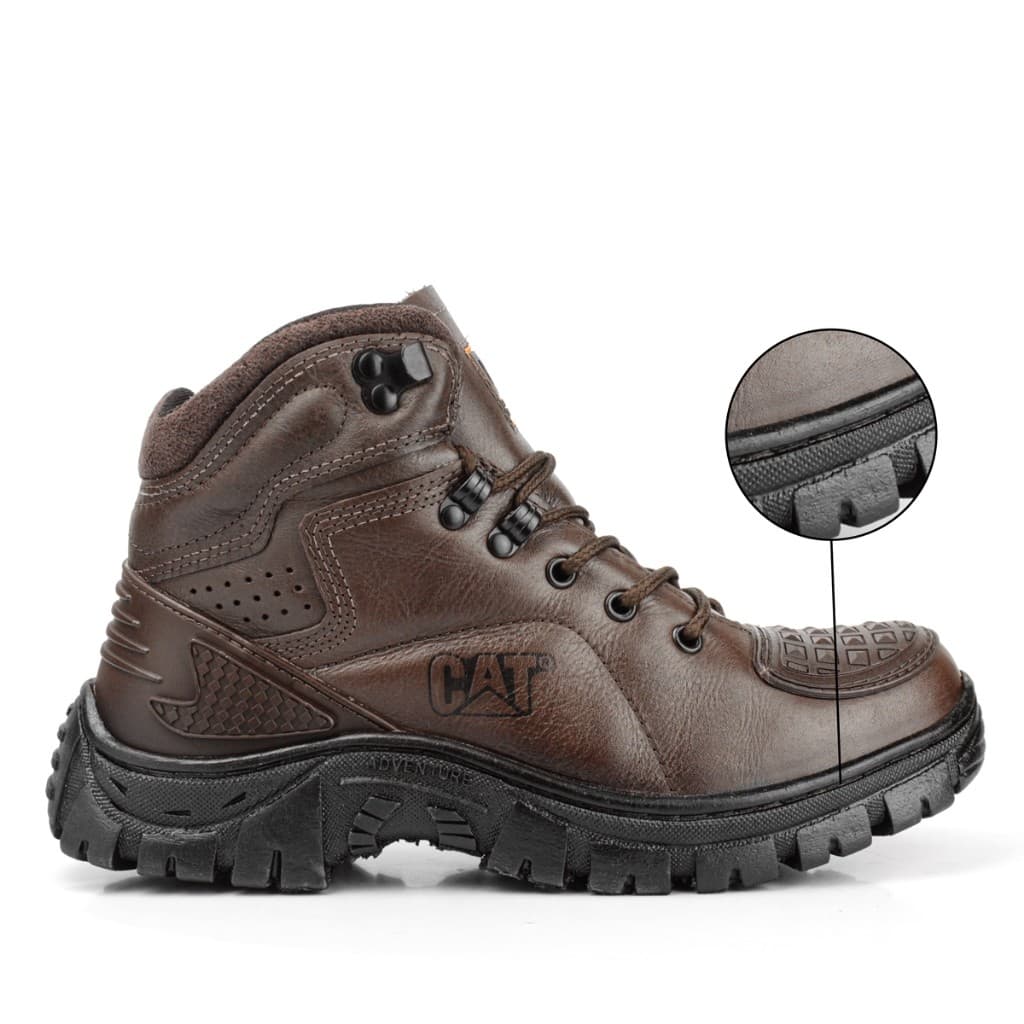 Bota Coturno Motoqueiro Adventure Masculino Couro Solado Tratorado Costurado Proteção Marcha Moto Trilha Conforto