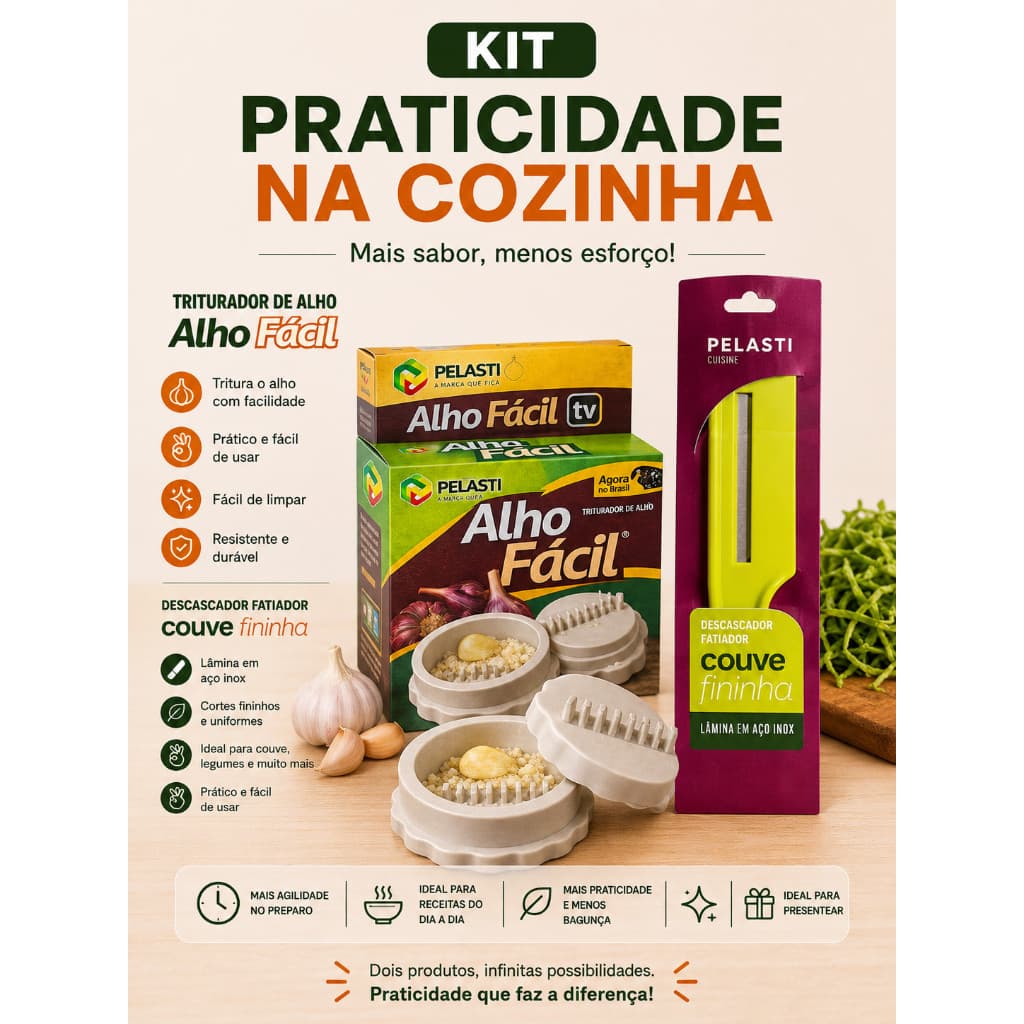 Novo FATIADOR DE LEGUMES + TRITURADOR DE ALHO MANUAL ALHOFACIL