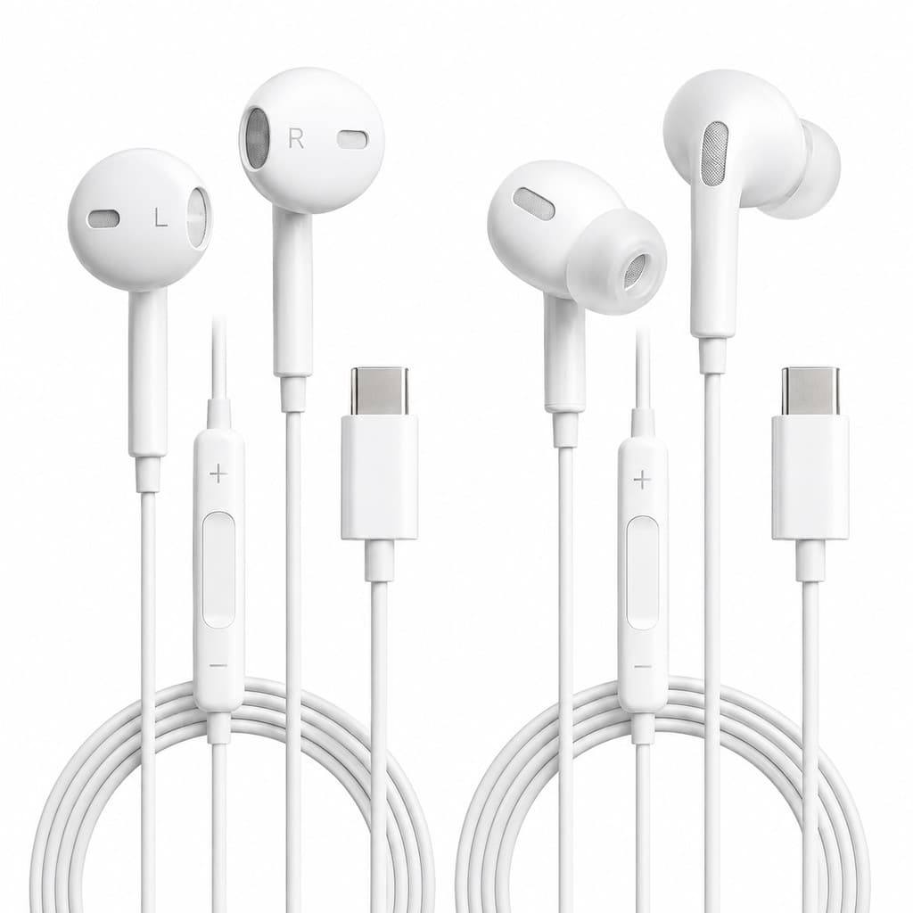 Fone de Ouvido Tipo C USB-C com Fio Microfone para iPhone 15 16 Samsung Galaxy S20 S21 S22 S23 S24 S25
