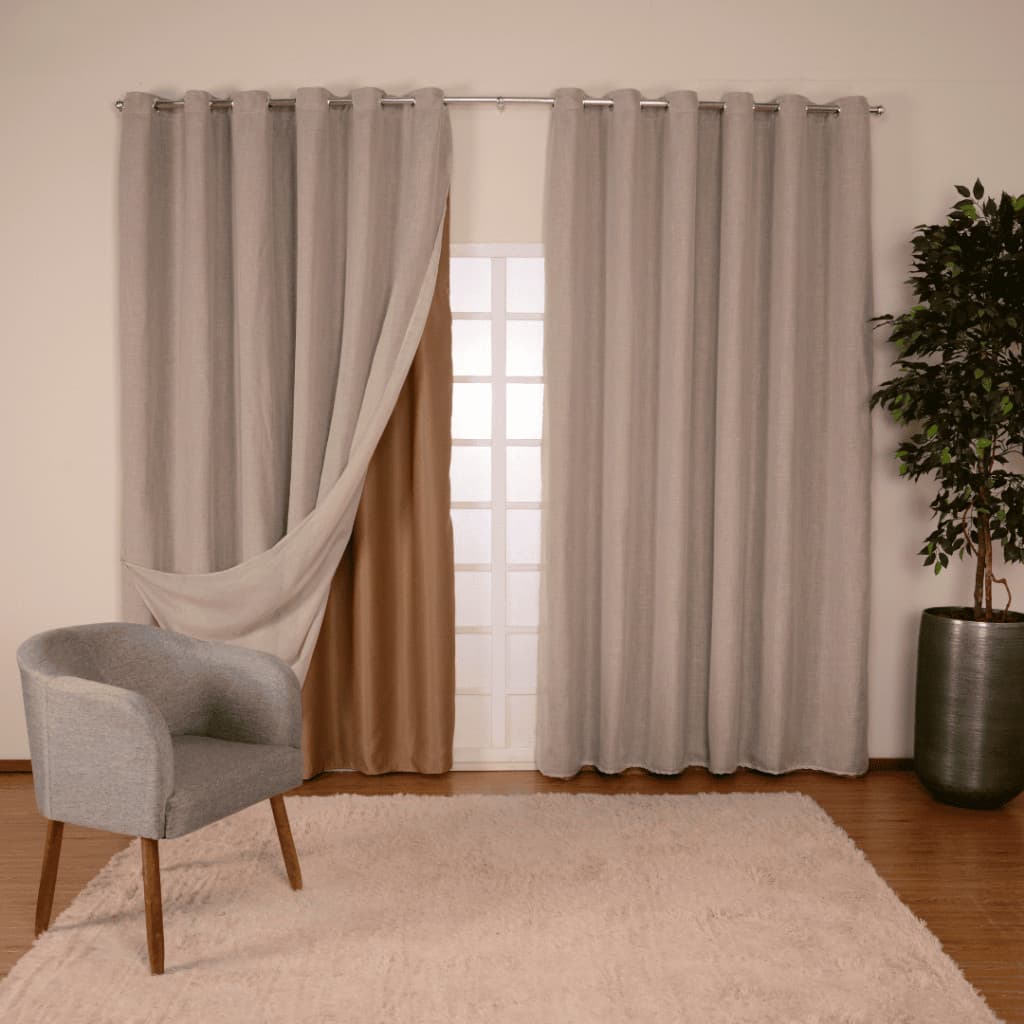 Cortina Gaze de Linho com Forro Blackout para Sala
