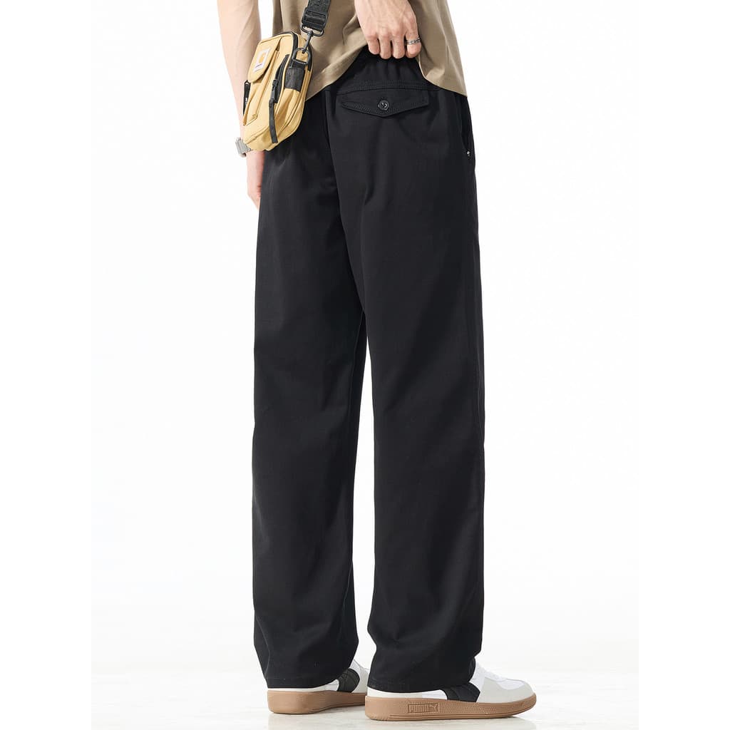 Primavera verão Plus Size macacão Casual masculino solto em linha reta na moda gordura calças de perna larga estilo amer