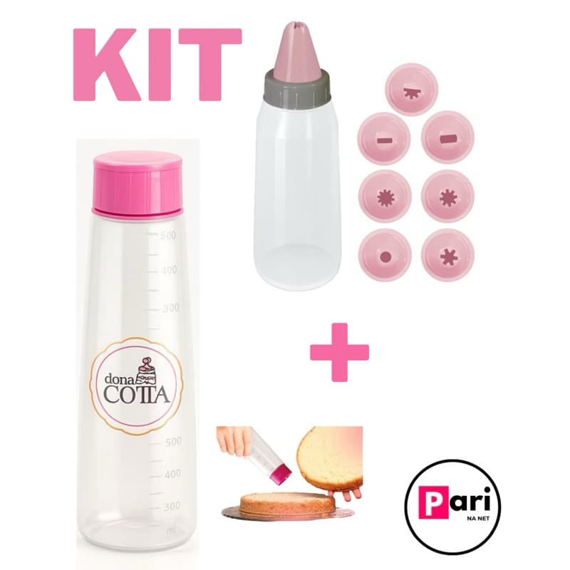 Kit Confeiteiro Bisnaga Regador Umedecedor De Massas +/ou Decorador De Bolo 8 Bicos