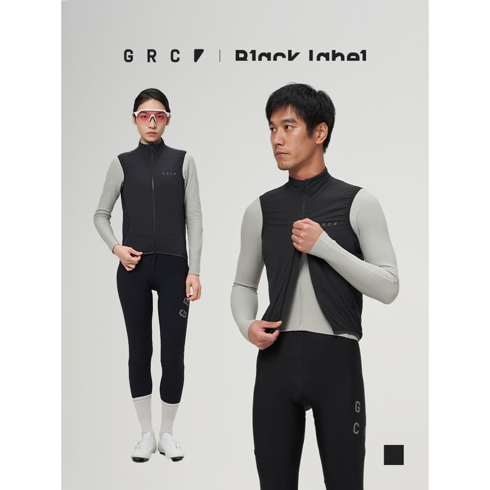 GRC camisa de ciclismo velo ciclismo colete jaqueta superior etiqueta preta à prova de vento outono inverno estilo mascu