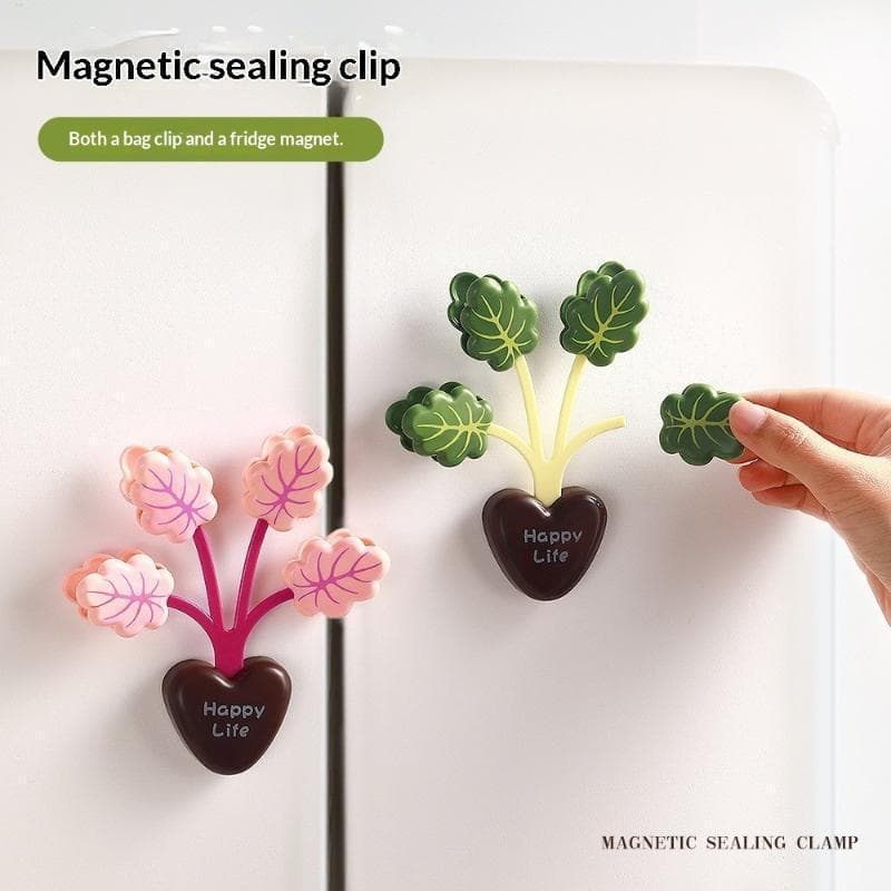 Bonito Forma De Planta Magnética Clipes De Vedação De Alimentos Cozinha Geladeira Ímã Lanche Fresco Mantendo openalbr