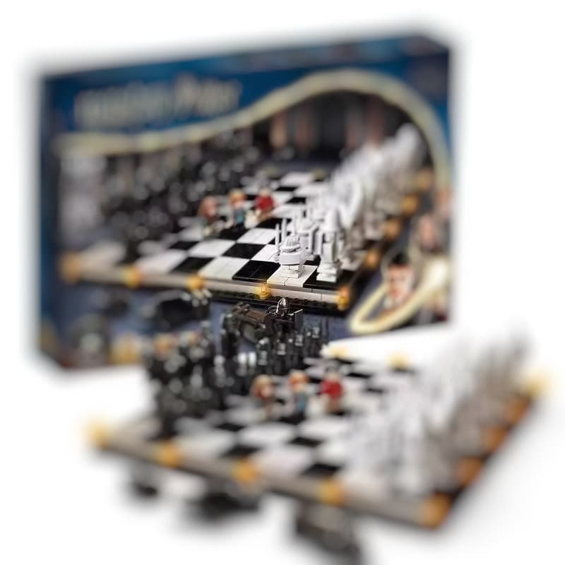 Compatível com blocos de construção Lego 76392 Wizard Chesboard Harry Potter Hogwarts Xadrez Montagem Brinquedos