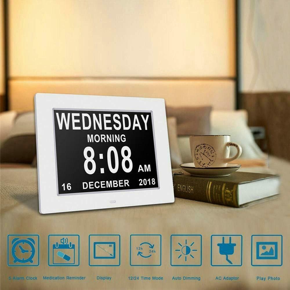 Calendário Grande Carta Data Mesa Demência Tela LCD Despertador
