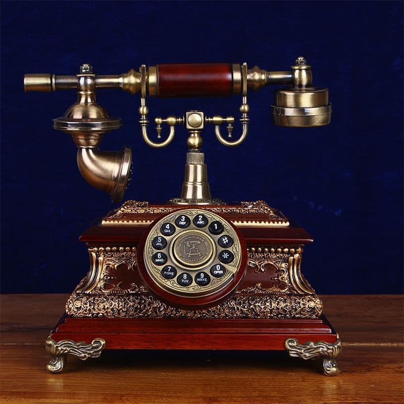 Antigo estilo europeu telefone estilo antigo nostálgico casa de madeira maciça decoração para casa sala estar nostálgico