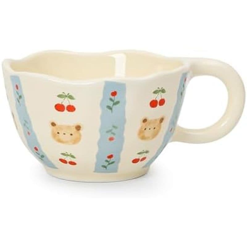Caneca de cerâmica com leite Koythin 9 onças Cherry Bear Flower