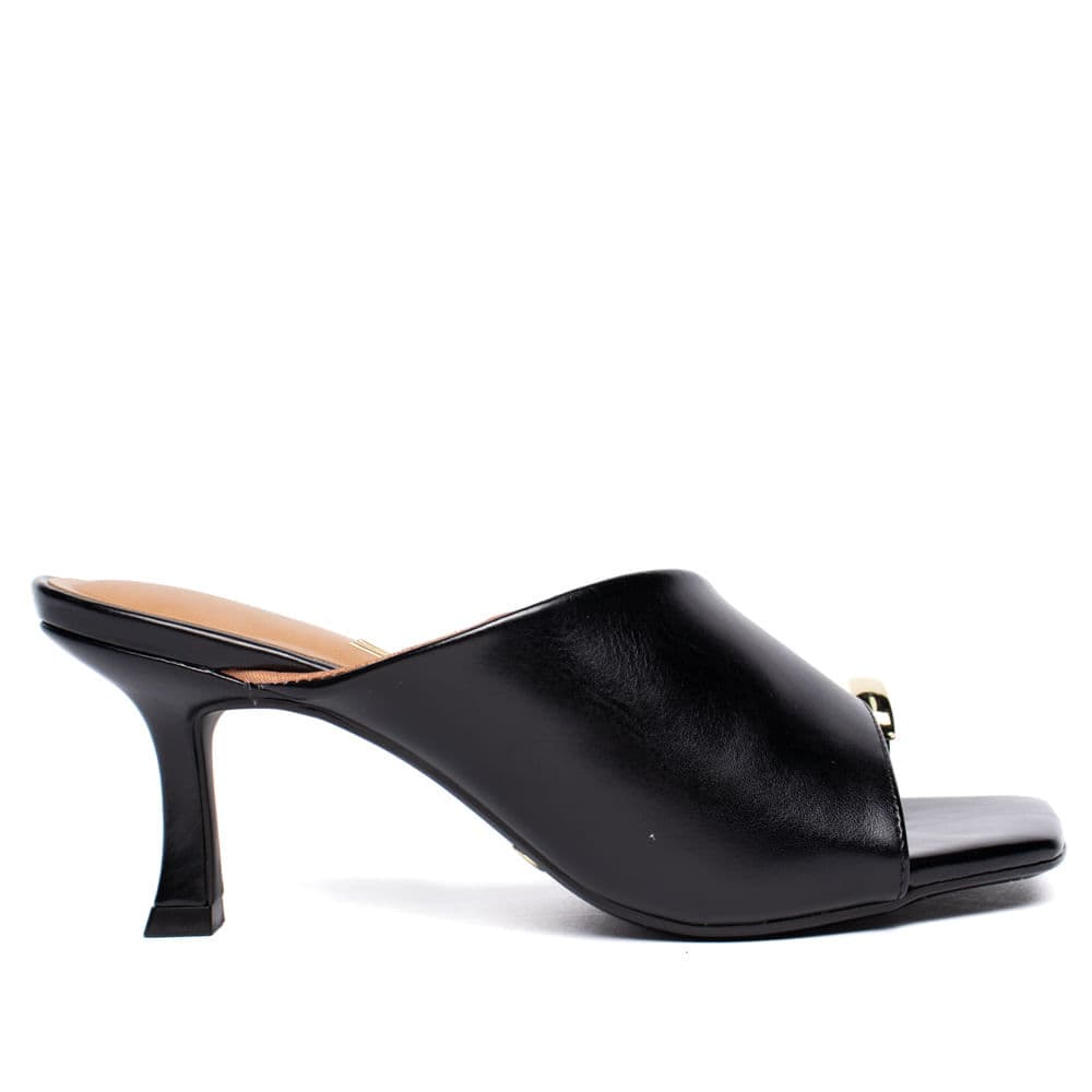 Tamanco Feminino Vizzano Garda Salto Elegante Fino Preto