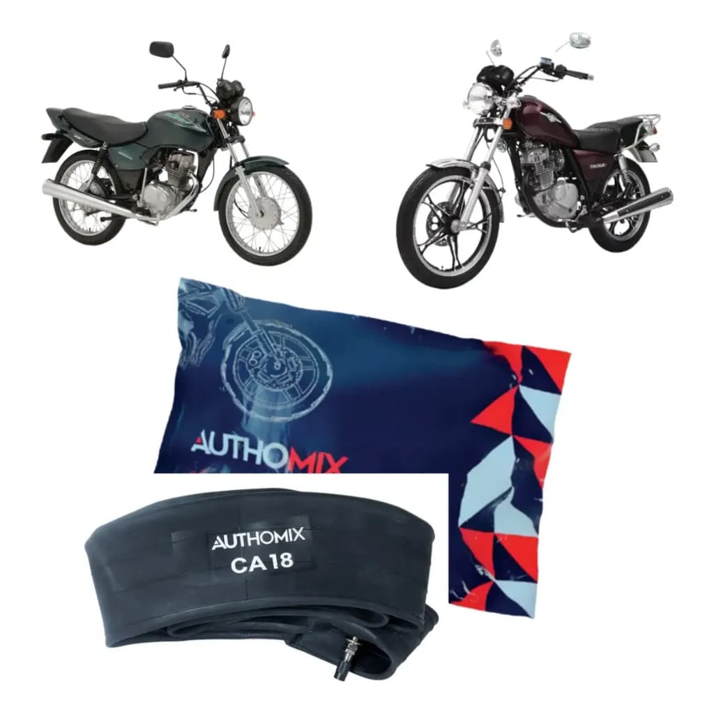 Camara de Ar Moto Aro 18 Authomix CA18 CG Titan Fan 125 150 160 YBR Factor