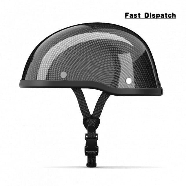 Capacete de Motocicleta Vintage Meio Rosto, Capacete Retro para Scooter, Preto Fosco, Forro em EPS, Aprovado pela DOT, E
