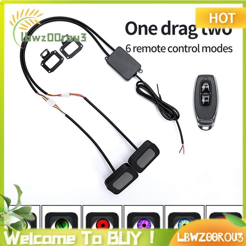 Luz Decorativa Da Motocicleta LED Dinâmico Diabo Olho Luzes Espelho Retrovisor Moto Retrofit Kit