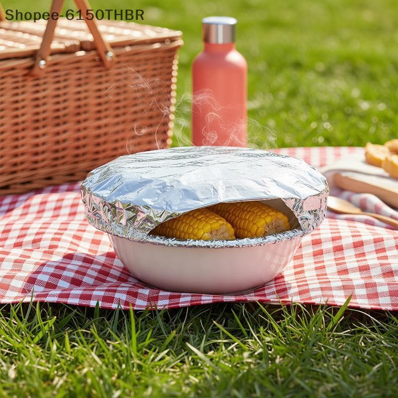 [VJ] 20 Unidades De Folha De Alumínio Reutilizável À Prova De Poeira De Qualidade Alimentar Tampas Resistentes Ao Calor
