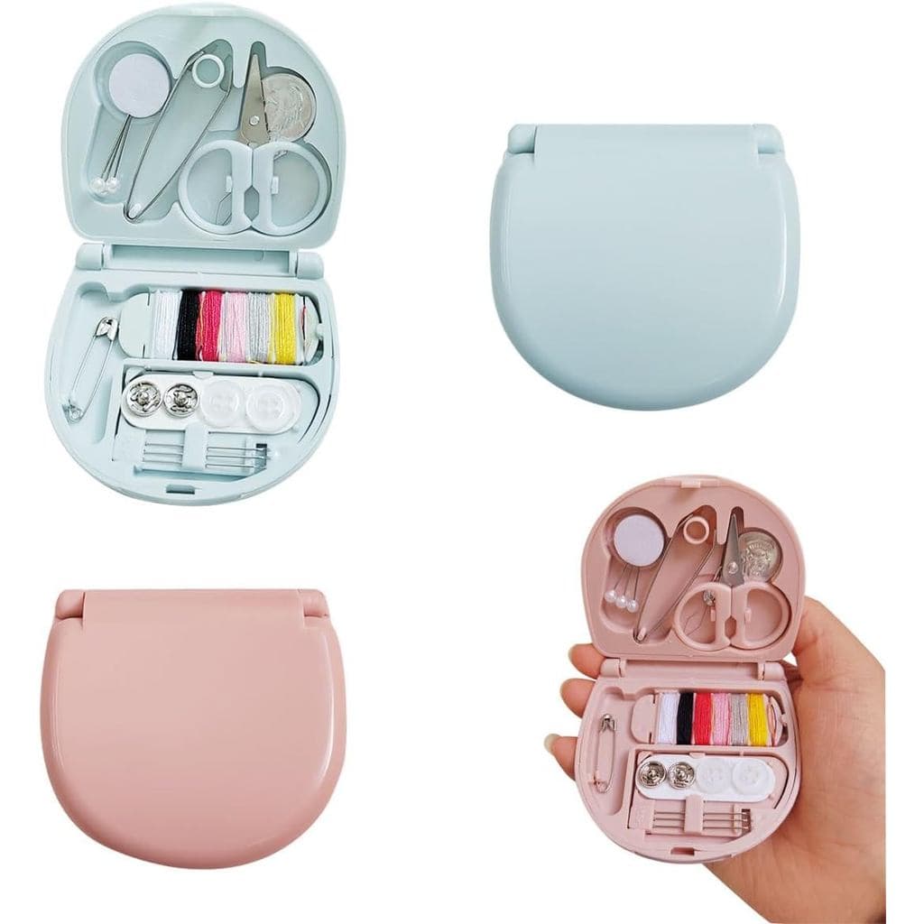 Kit de Costura de Viagem Mini 2 Peças, Caixa de Costura Portátil para Viagem | Caixa Portátil em Forma de Coração