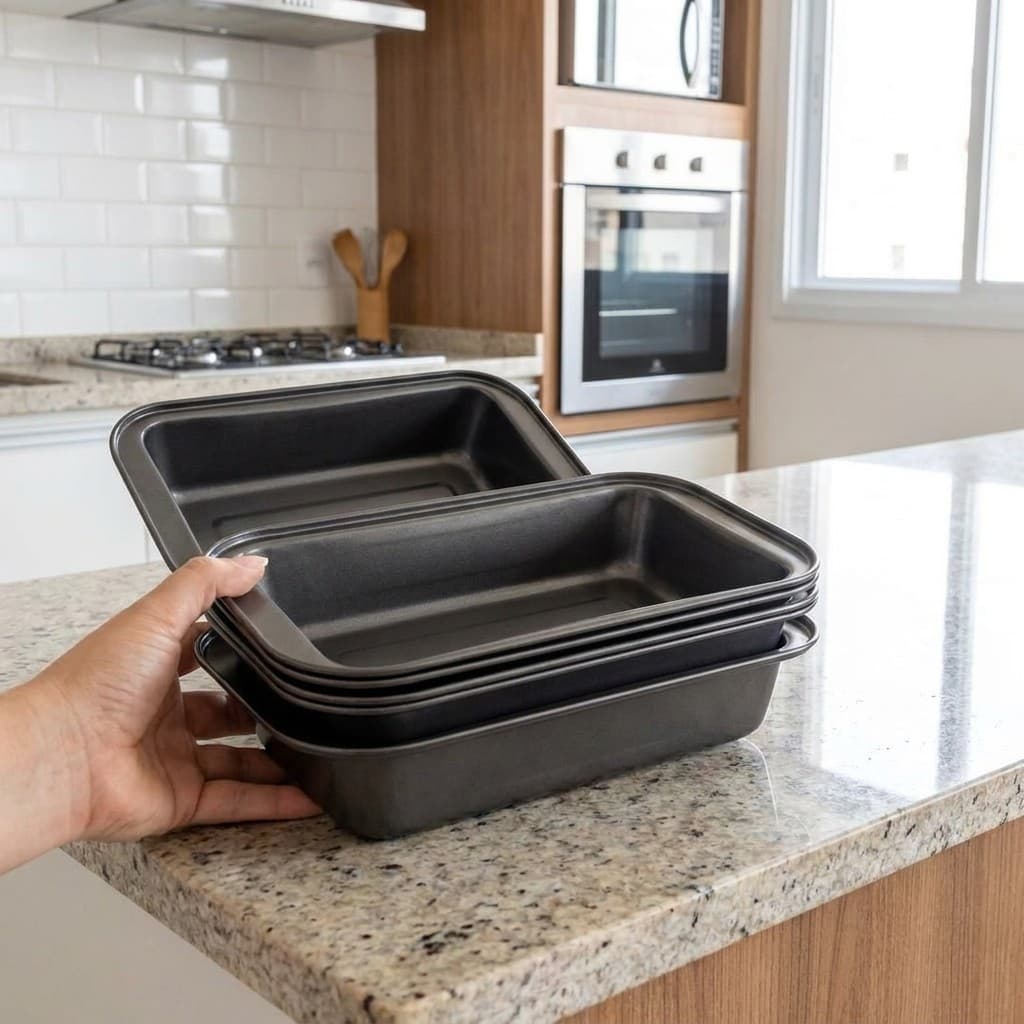 Forma Assadeira Multiuso Para Pão Bolo Cuca e Pão de Alho Antiaderente Teflon Utensílio de Cozinha