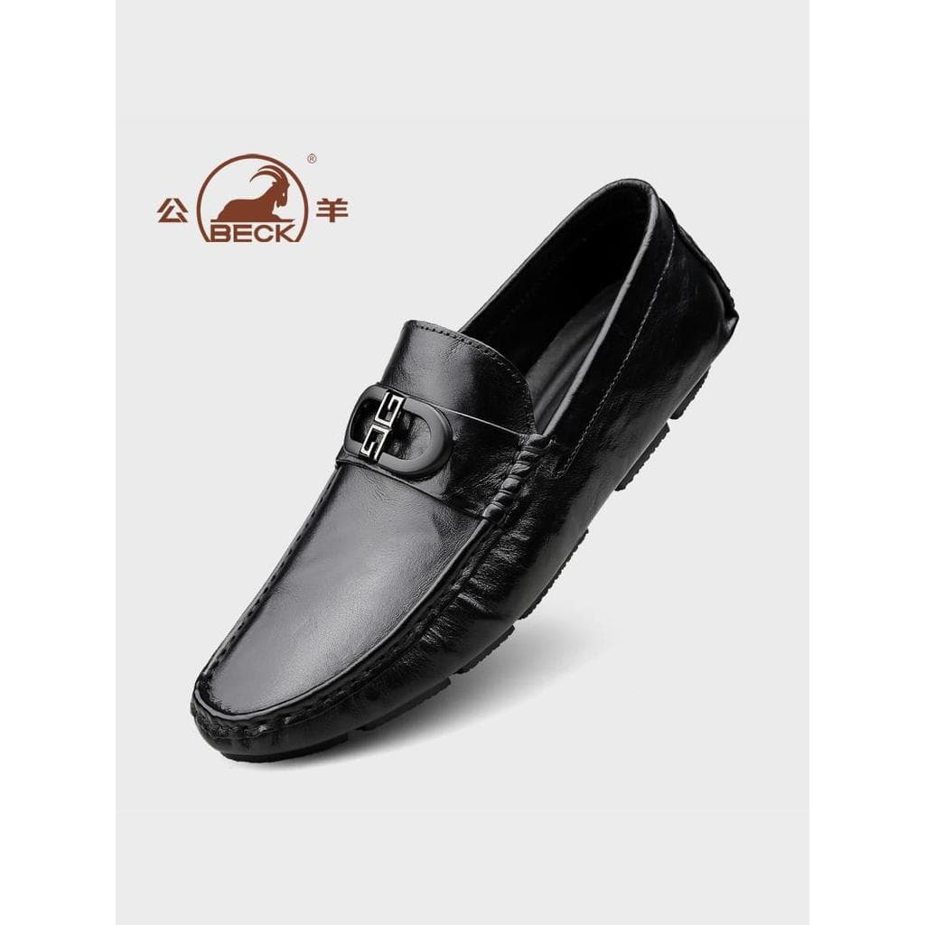 Masculino ovelha ervilhas sapatos masculinos 2026 novo estilo de couro mocassins casuais deslizamento em sapatos de cour