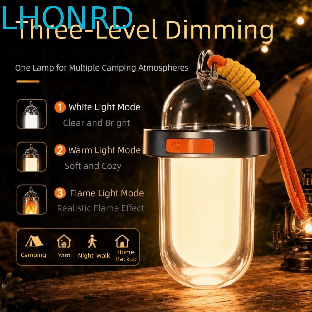 Lanterna Movida A Energia Solar LHONRD , LED Recarregável De Longa Duração Para Acampamento , Luz De Emergência IP54