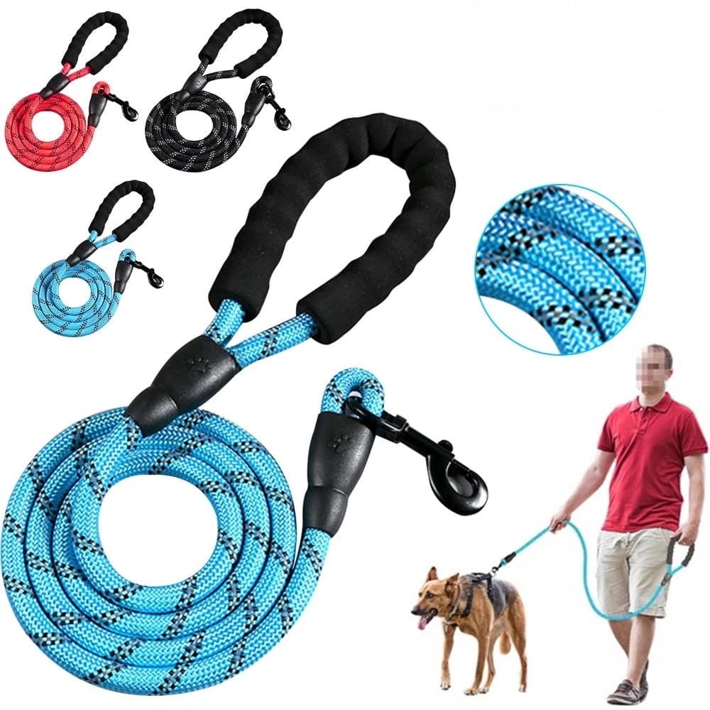 Coleira refletiva para cães feita de nylon, adequada para filhotes de porte médio e grande, coleira durável também adequ