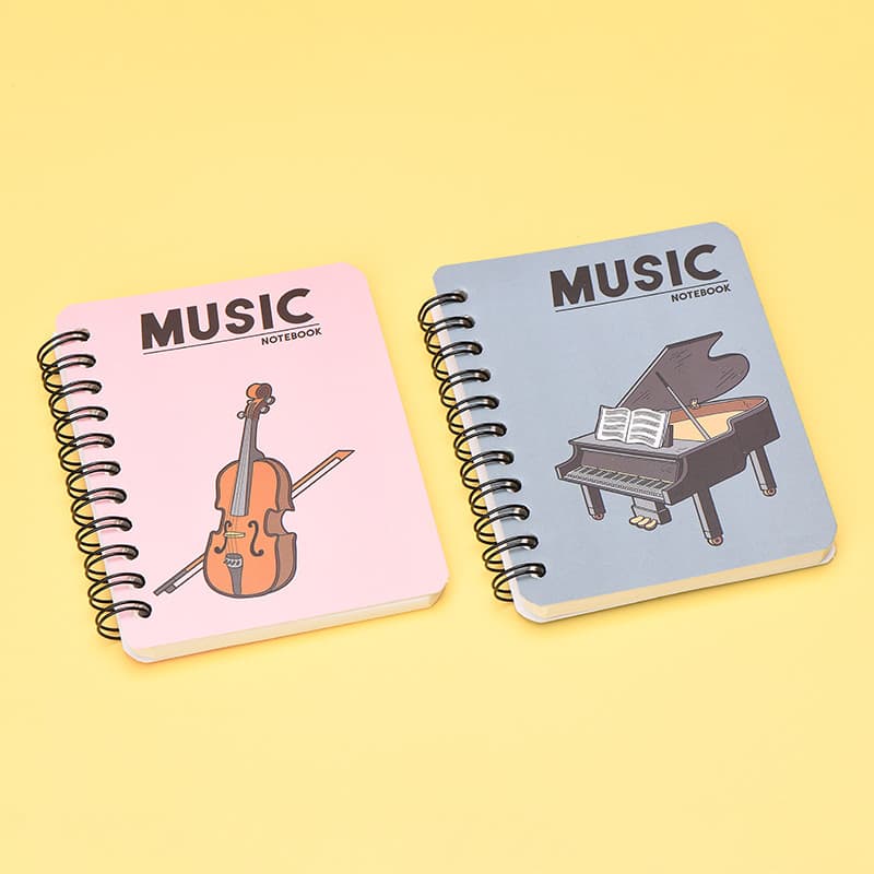 Música papelaria A7 bobina Mini caderno presente criativo Piano violoncelo manual portátil bloco de notas
