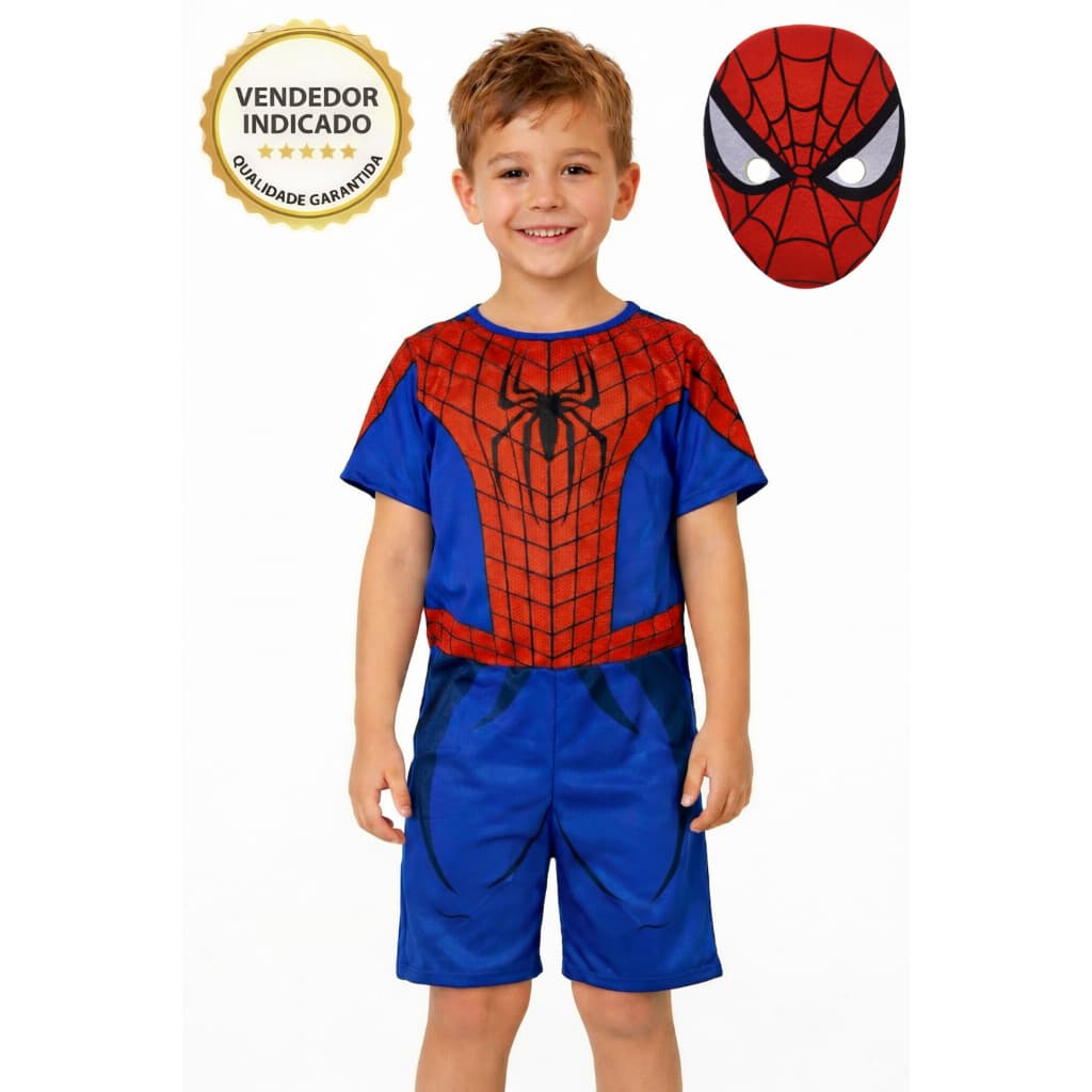 Roupa Infantil Fantasia Festa Aniversário Evento Filme Homem Aranha Personagens Homem Aranha Miranha Masculino