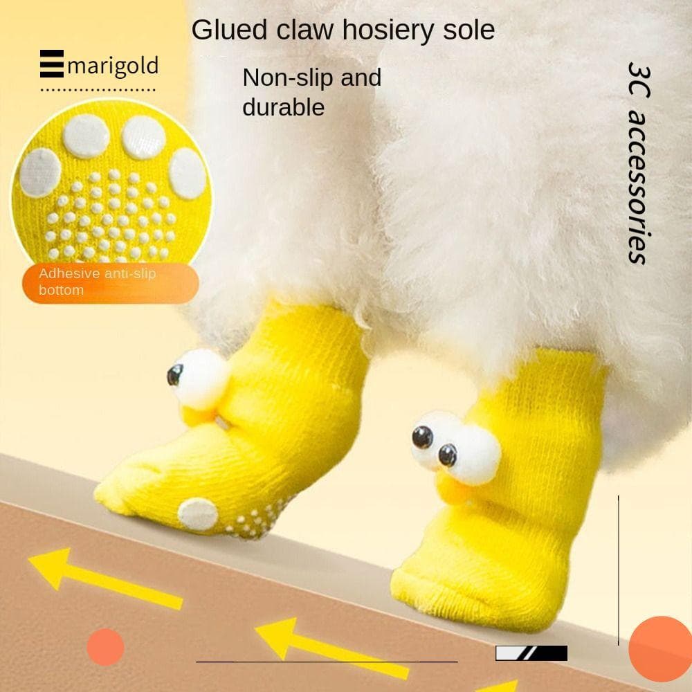 MARIGOLD 4 Peças De Meias Para Cães , Capa Protetora , Sapatos Cachorros , Gatos Antiderrapantes , Protetor Animais De E