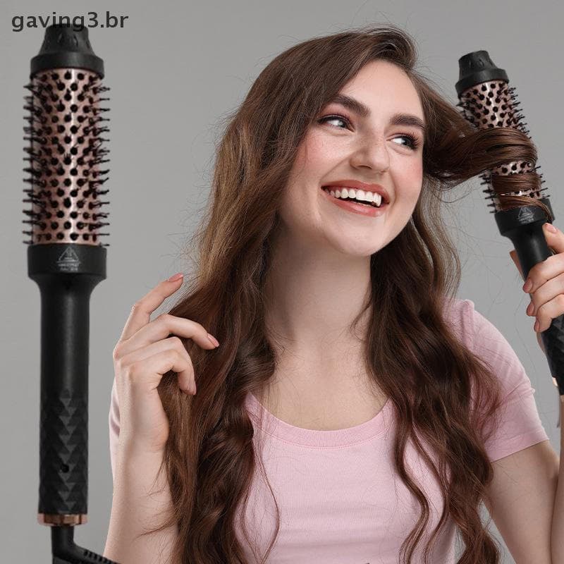 Modelador de Cabelo Iônico 2 em 1, Alisador de Cabelo Profissional, Escova de Estilização Aquecida, Volumizador e Modela