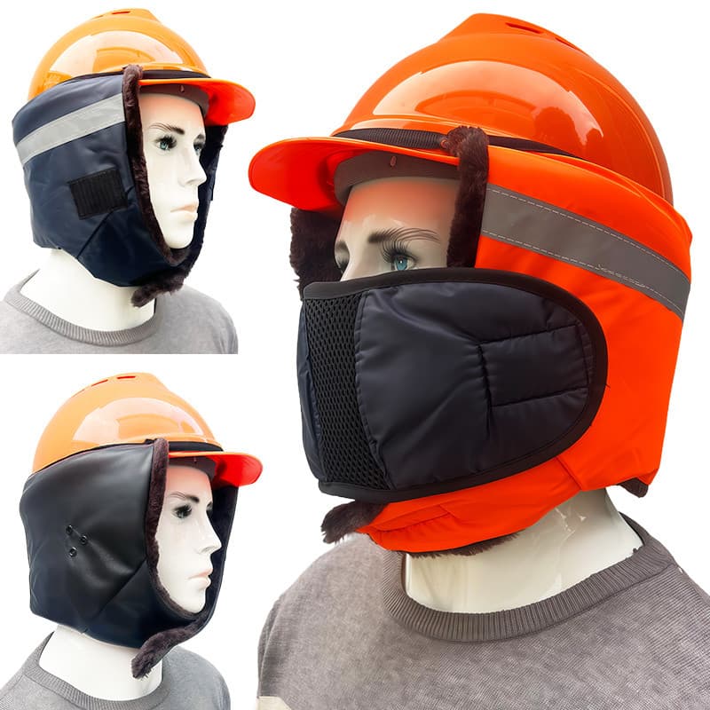 Novo estilo] capa de capacete de segurança forro de algodão inverno à prova de frio capa quente forro de lã forro de cou