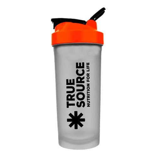 Coqueteleira Slim Transparente 600ml True Source Preto/fumé