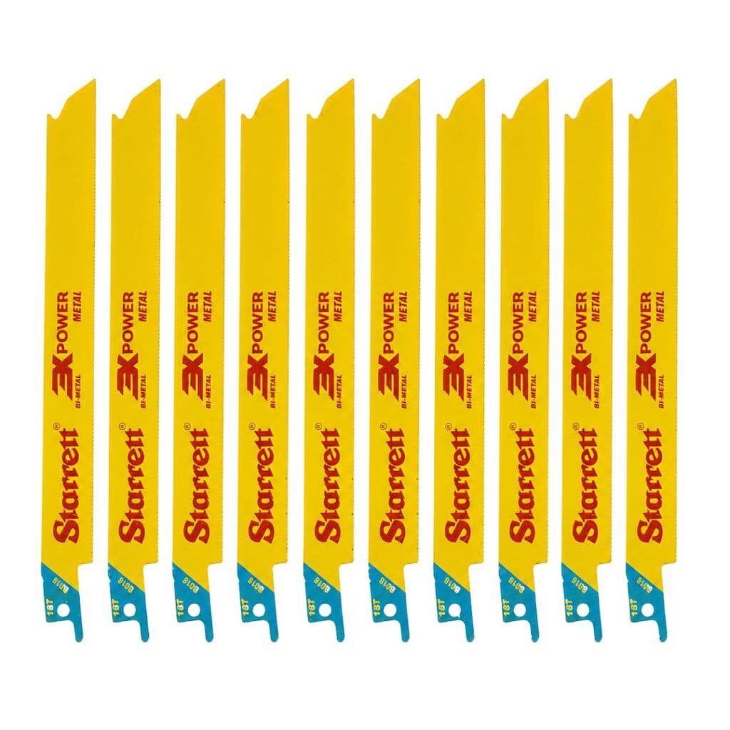 Kit 10 Lâminas Serra Sabre Starrett Corte Metal 23cm 18d B818