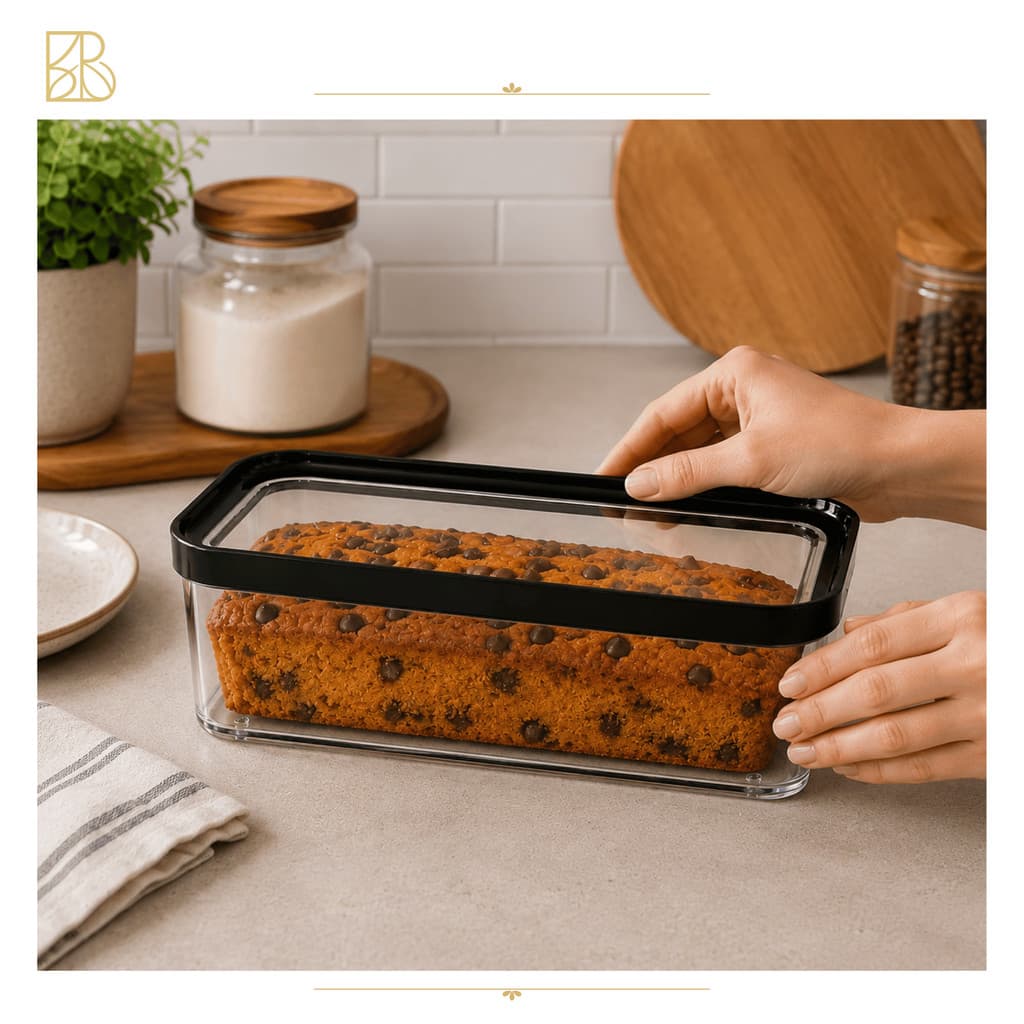 Pote Hermético para Bolo 1,5L Premium | Porta Bolo com Tampa | Organizador de Alimentos