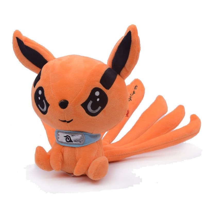 Anime de 25 cm <Naruto> Brinquedo de pelúcia Animal fofo de raposa de nove caudas, presente de desenho animado de pelúci
