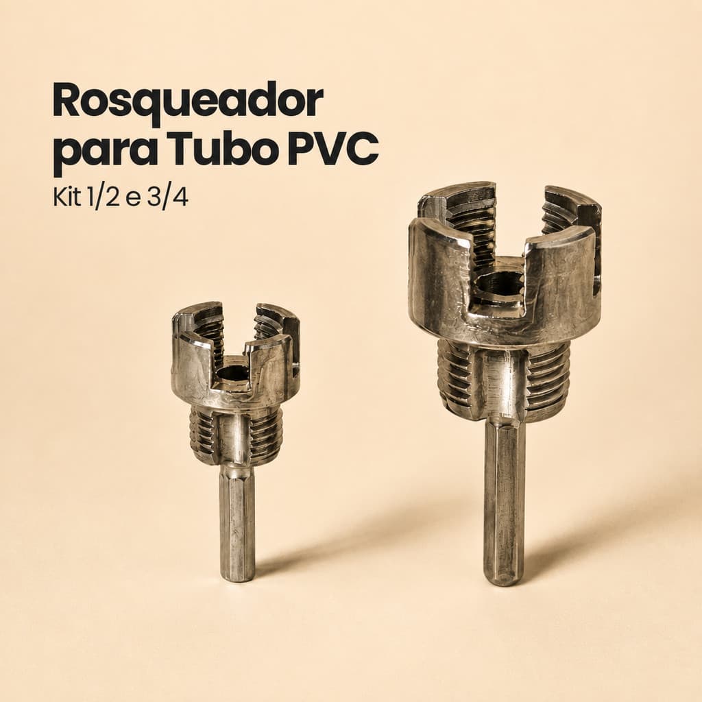Abridor de Rosca para Tubo PVC 1/2 e 3/4 Interna Externa Rosqueador Ferramenta para Furadeira
