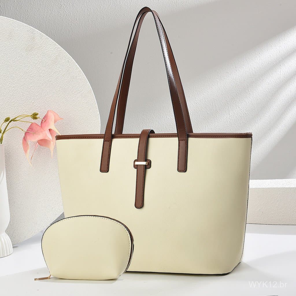 Nova bolsa feminina para comércio exterior, bolsa transfronteiriça de cor sólida para mãe e filho, bolsas tote texturiza