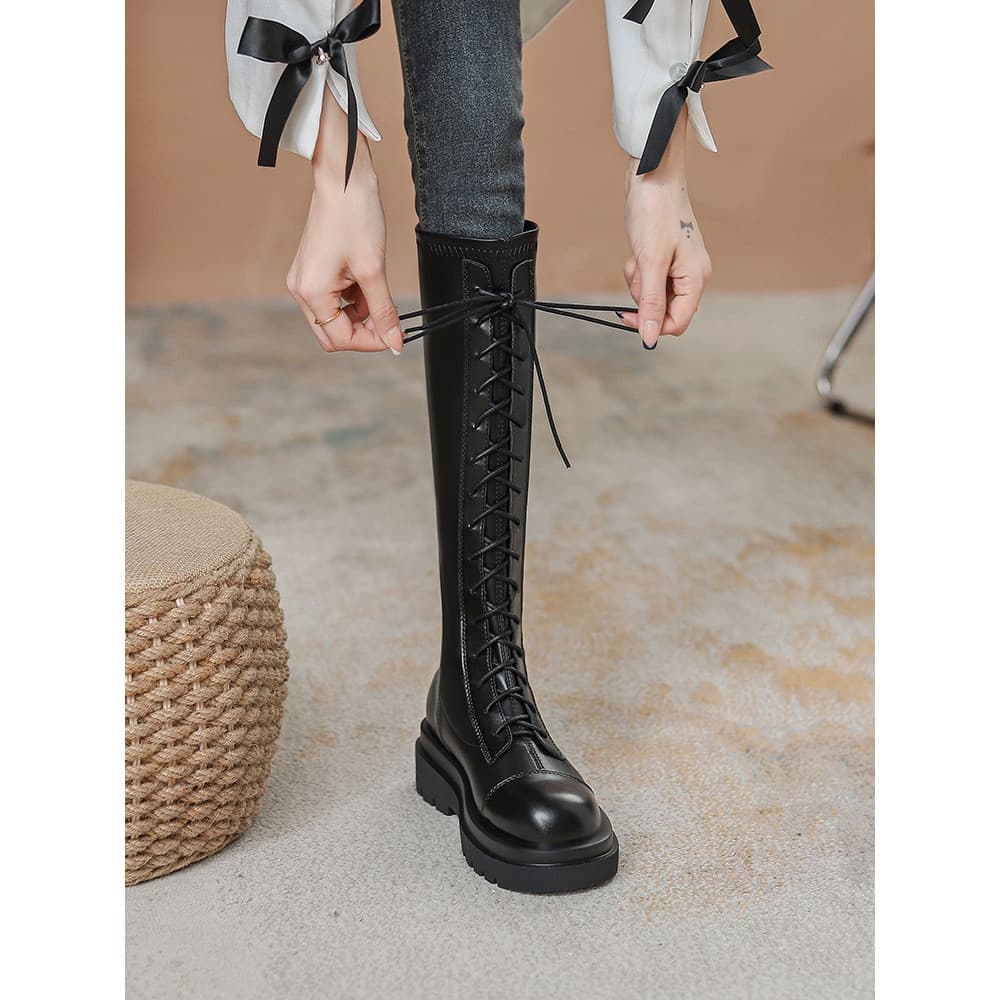 Outono inverno botas longas pernas femininas grossas botas pequenas altas marrom fino botas altas gordura mm botas de ca